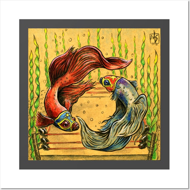 Betta Luchadores Wall Art by mikeskki